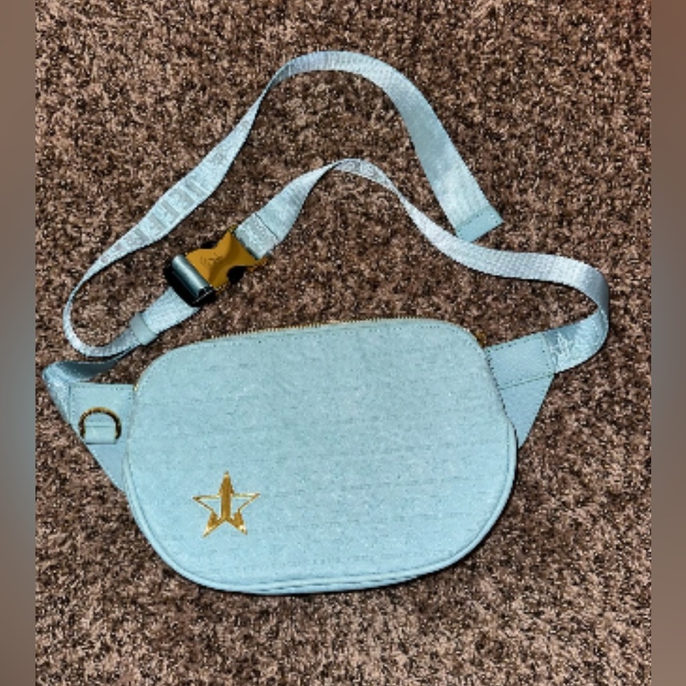 JEFFREE STAR Cosmetics Baby Blue Faux Leather Crossbody Bag